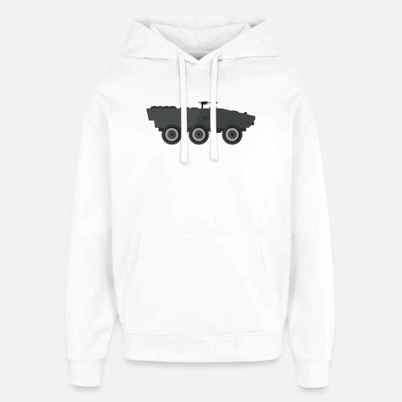 Char militaire - Sweat à capuche unisexe Stanley/Stella Oversized - blanc