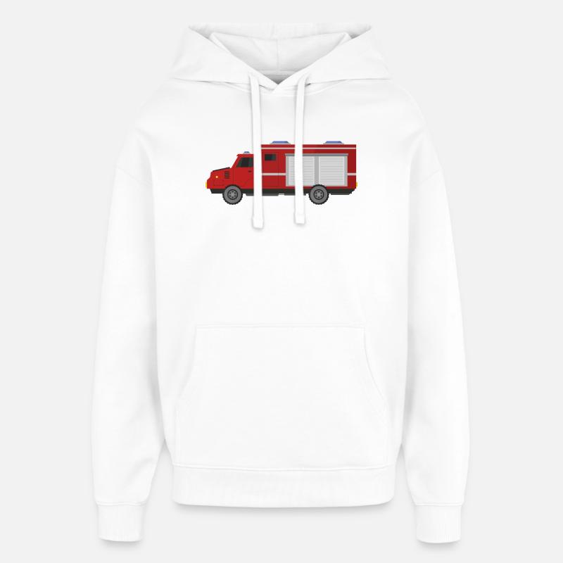 Camion de pompiers - Sweat à capuche unisexe Stanley/Stella Oversized - blanc