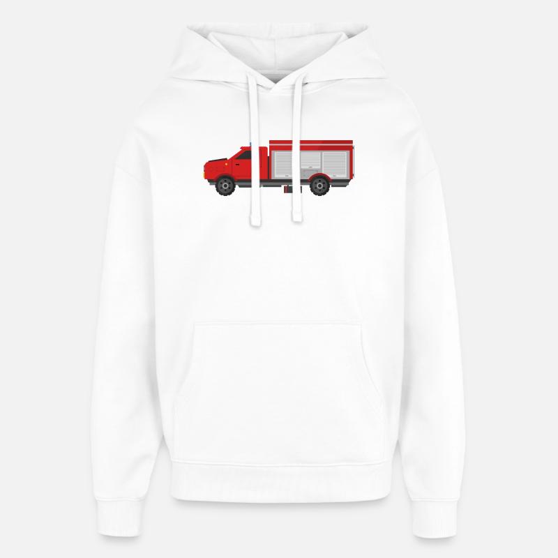 Camion de pompiers - Sweat à capuche unisexe Stanley/Stella Oversized - blanc