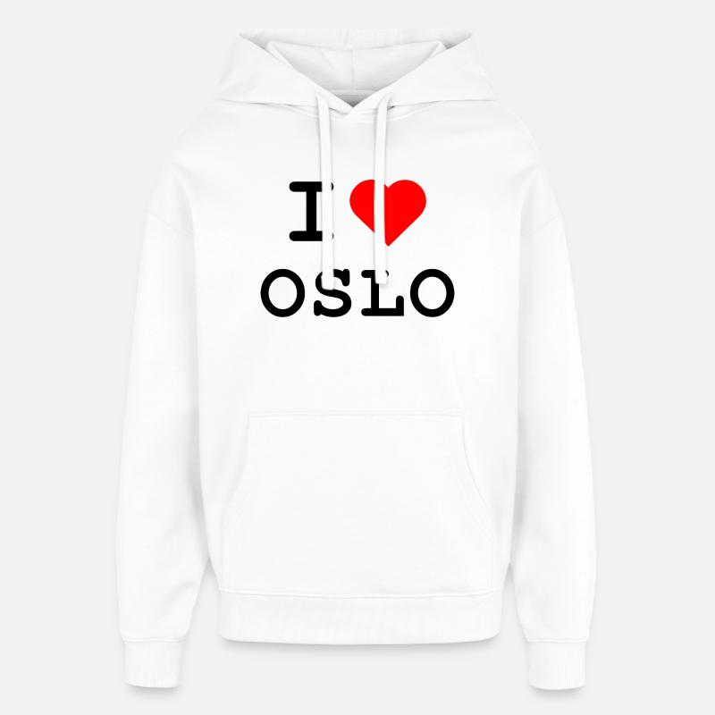 J’adore Oslo - ich liebe Oslo - Sweat à capuche unisexe Stanley/Stella Oversized - blanc