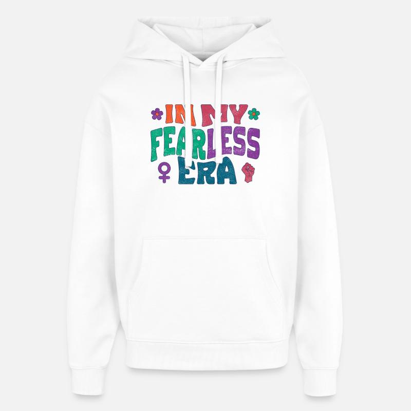 À mon époque sans peur - Sweat à capuche unisexe Stanley/Stella Oversized - blanc