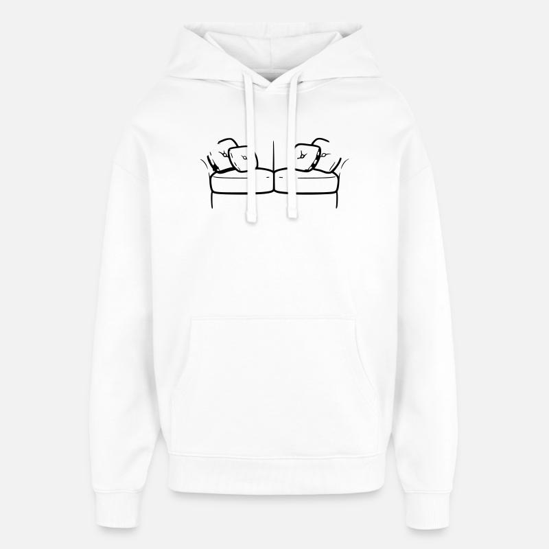 Silhouette de canapé Détendue Vector - Sweat à capuche unisexe Stanley/Stella Oversized - blanc