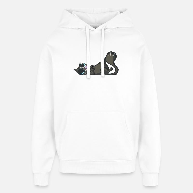 Je peux pas j'ai chat noir - Sweat à capuche unisexe Stanley/Stella Oversized - blanc