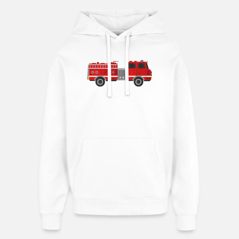 Camion de pompiers - Sweat à capuche unisexe Stanley/Stella Oversized - blanc