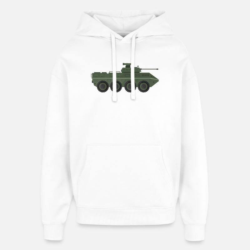 Char militaire - Sweat à capuche unisexe Stanley/Stella Oversized - blanc