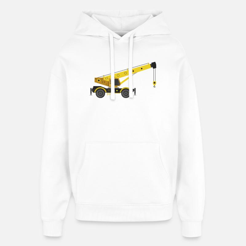 Camion-grue - Sweat à capuche unisexe Stanley/Stella Oversized - blanc