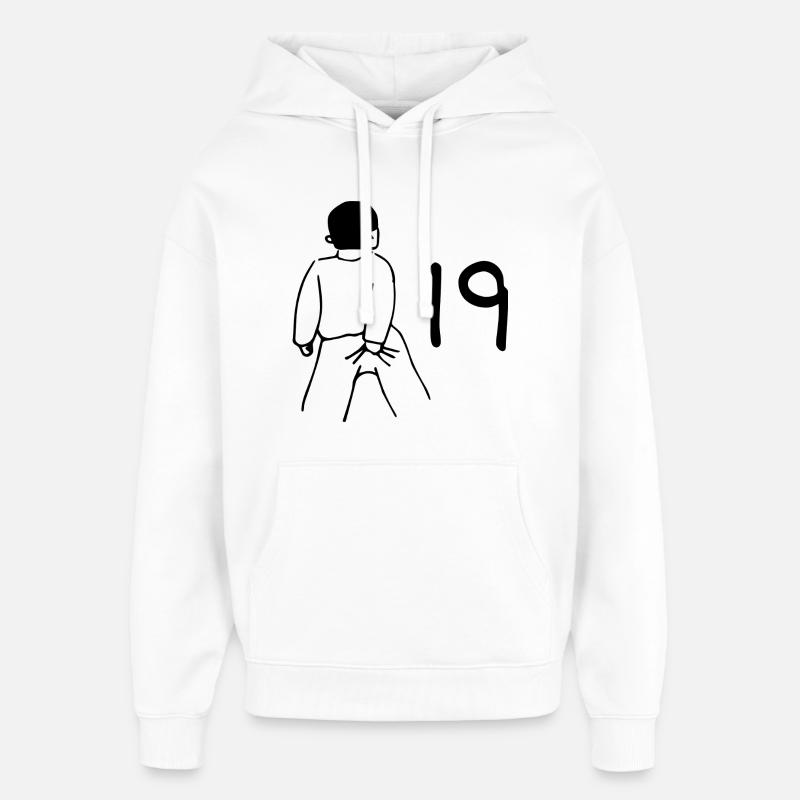 19e anniversaire - 19 ans - Sweat à capuche unisexe Stanley/Stella Oversized - blanc
