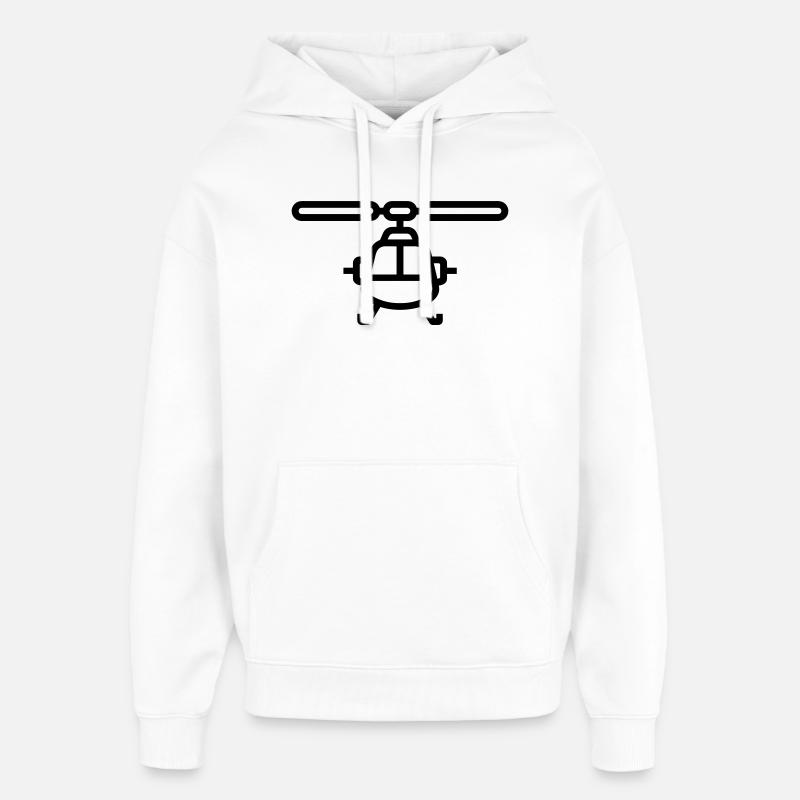 hélicoptère - Sweat à capuche unisexe Stanley/Stella Oversized - blanc