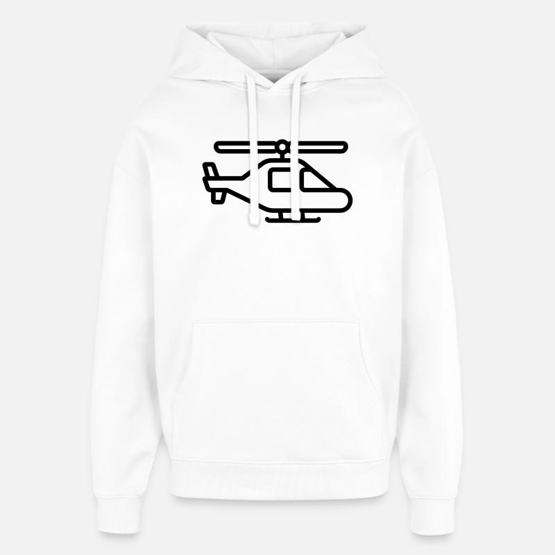 hélicoptère - Sweat à capuche unisexe Stanley/Stella Oversized - blanc