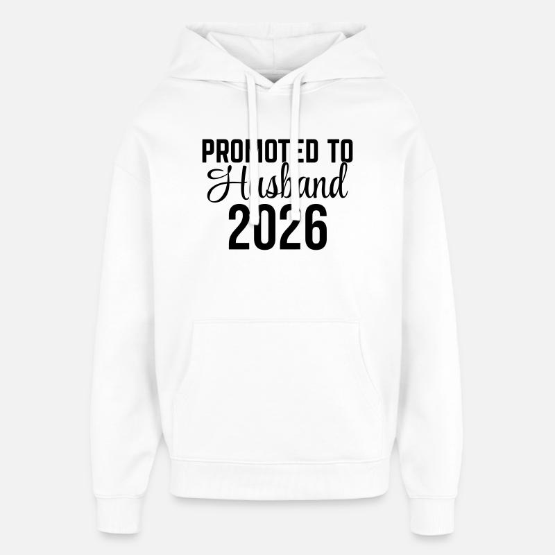 Promu mari 2026 – Ehemann Design - Sweat à capuche unisexe Stanley/Stella Oversized - blanc