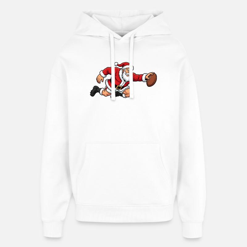 Père Noël Rugby - Sweat à capuche unisexe Stanley/Stella Oversized - blanc