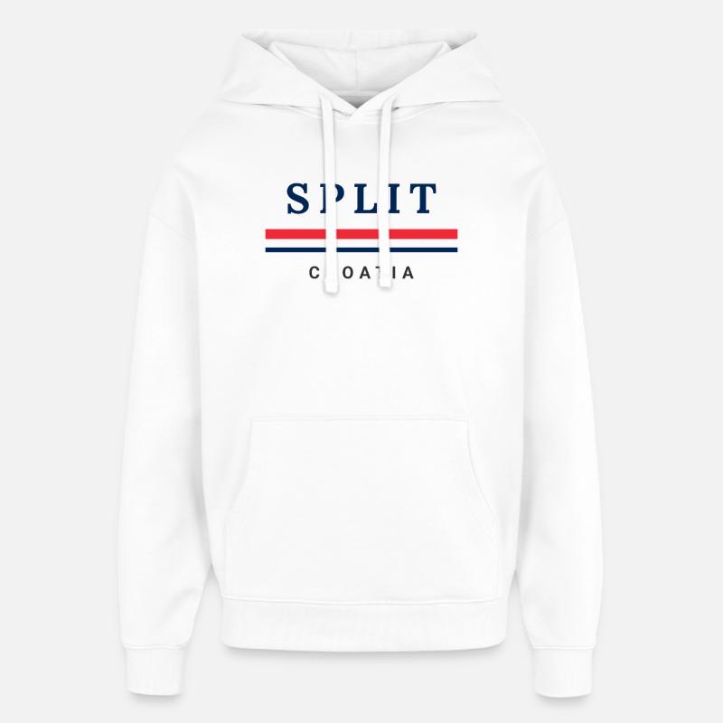 Split City, Croatie - Sweat à capuche unisexe Stanley/Stella Oversized - blanc