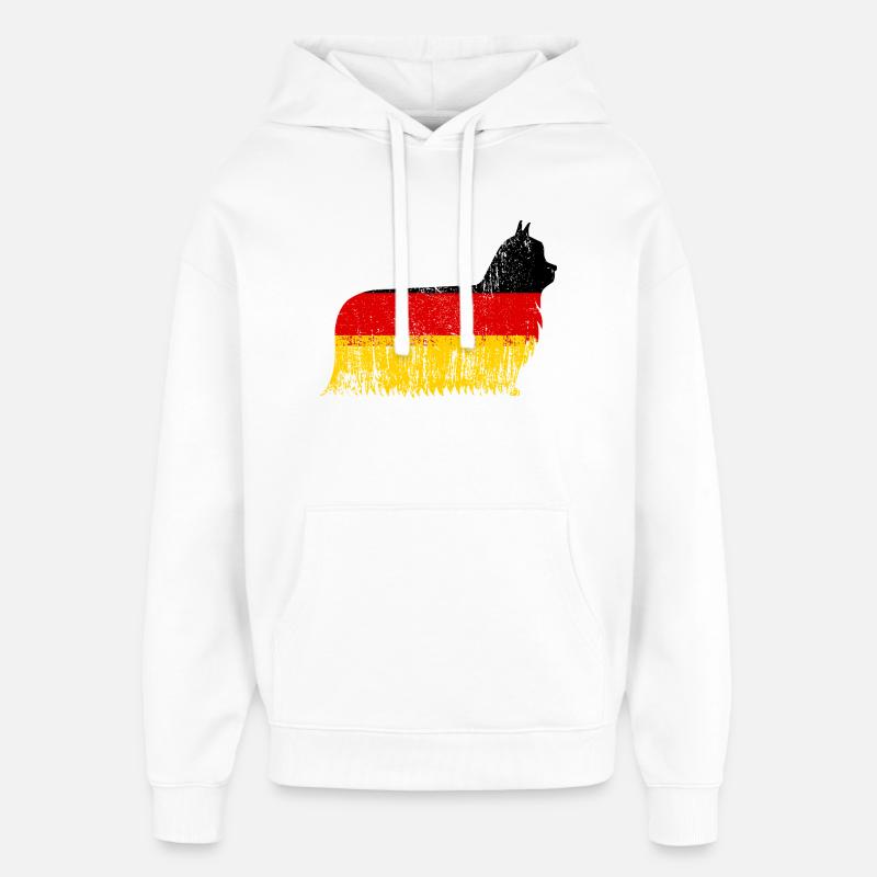 Yorkshire Terrier Drapeau de l’Allemagne - Sweat à capuche unisexe Stanley/Stella Oversized - blanc