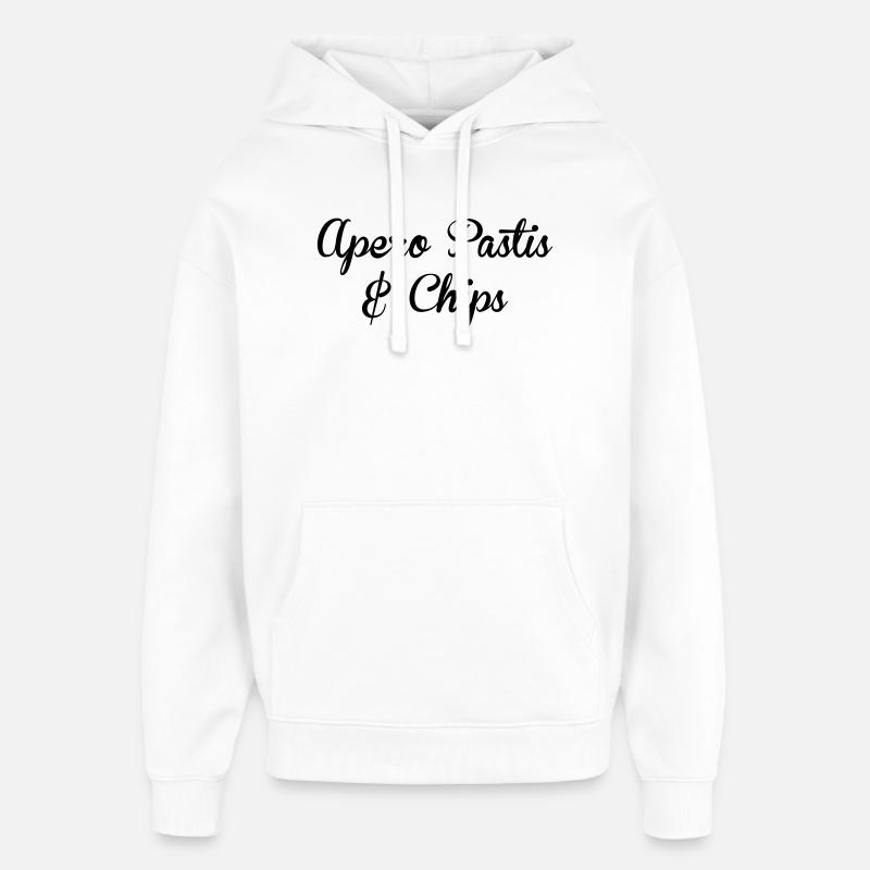 apéro pastis et chips - Alcool - Sweat à capuche unisexe Stanley/Stella Oversized - blanc