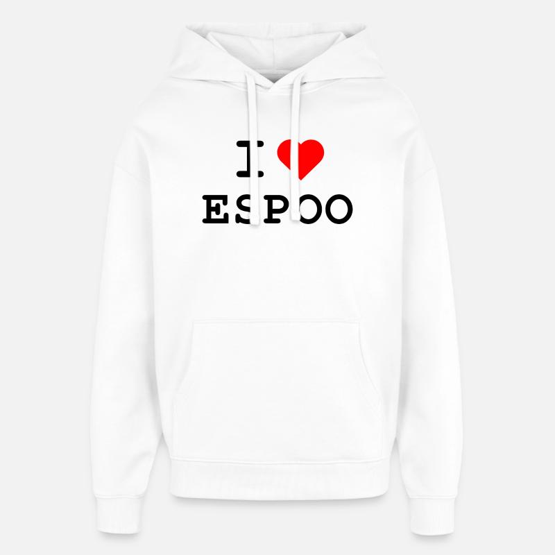 J’adore Espoo - Ich liebe Espoo - Sweat à capuche unisexe Stanley/Stella Oversized - blanc