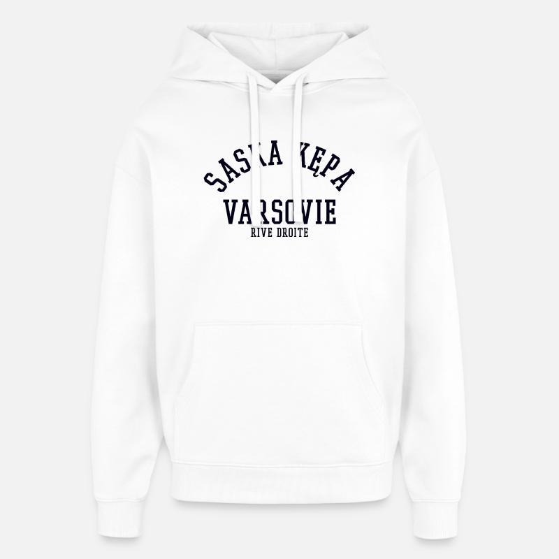 Saska Kepa Varsovie - Sweat à capuche unisexe Stanley/Stella Oversized - blanc