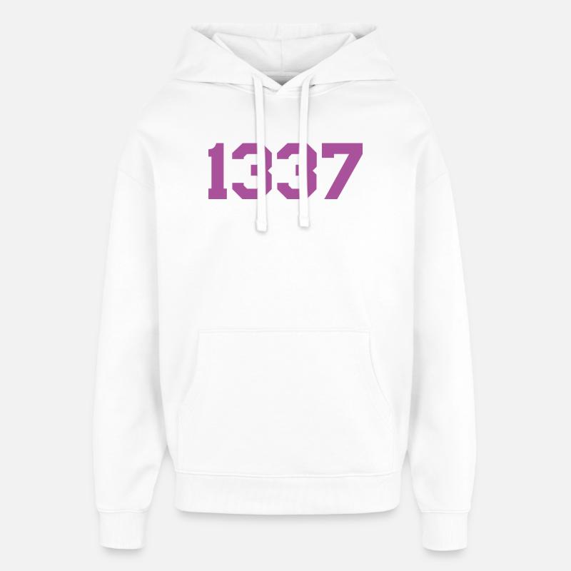 1337 Rose - Sweat à capuche unisexe Stanley/Stella Oversized - blanc