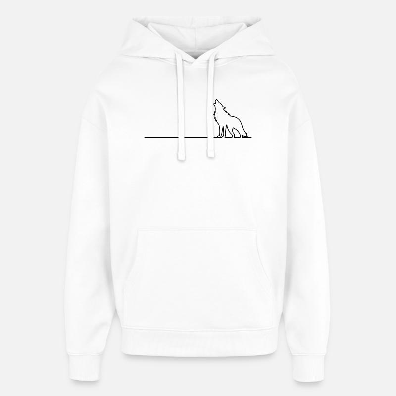 Résumé du loup - Sweat à capuche unisexe Stanley/Stella Oversized - blanc