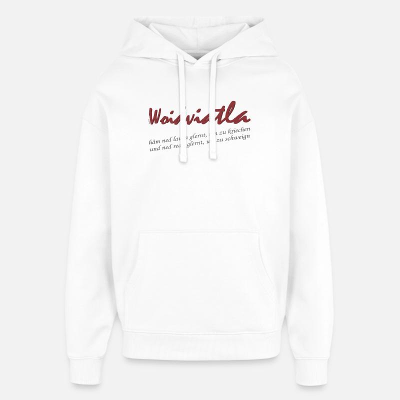 Logo d’écriture Woidviatla - Sweat à capuche unisexe Stanley/Stella Oversized - blanc