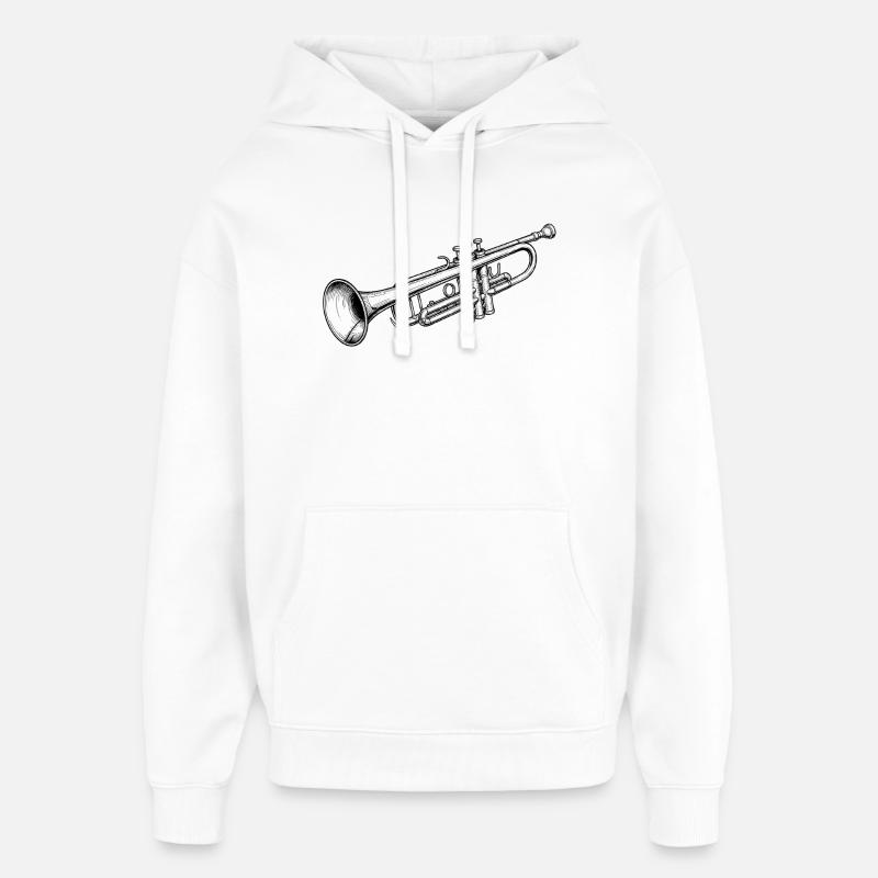 Trompette - Sweat à capuche unisexe Stanley/Stella Oversized - blanc