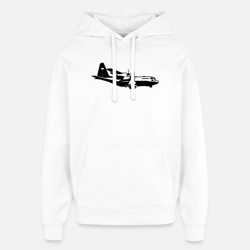 C-130 Hercules - Sweat à capuche unisexe Stanley/Stella Oversized - blanc