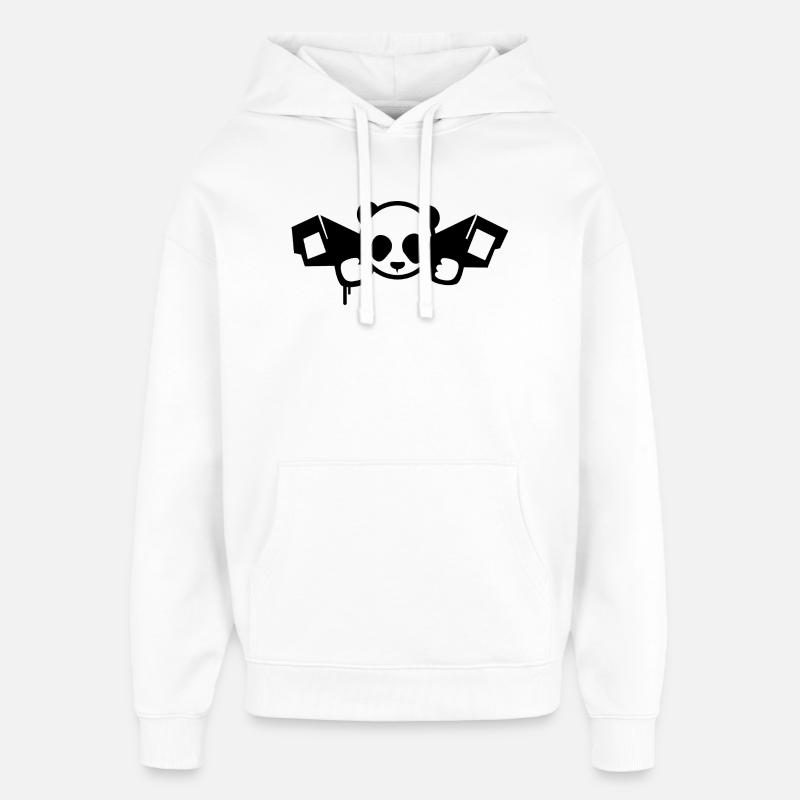 Panda de surveillance – Style graphique urbain - Sweat à capuche unisexe Stanley/Stella Oversized - blanc