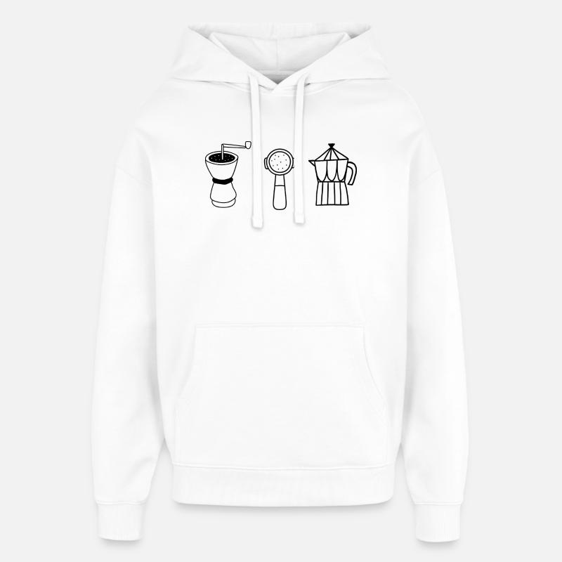 Évolution café  - Sweat à capuche unisexe Stanley/Stella Oversized - blanc