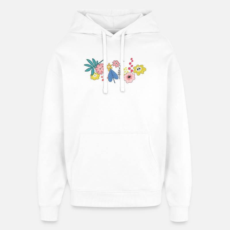 Vrille de fleur - Sweat à capuche unisexe Stanley/Stella Oversized - blanc