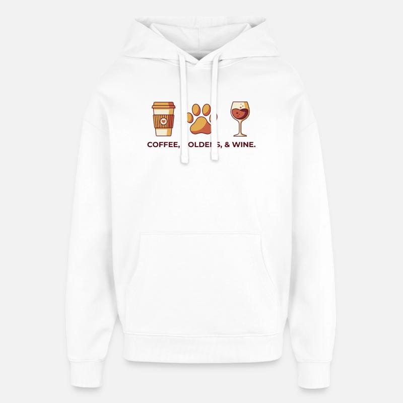 Coffee Goldens And Wine Weekend Essentials - Sweat à capuche unisexe Stanley/Stella Oversized - blanc