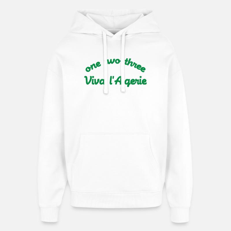 One two three Viva l'Algérie - Sweat à capuche unisexe Stanley/Stella Oversized - blanc