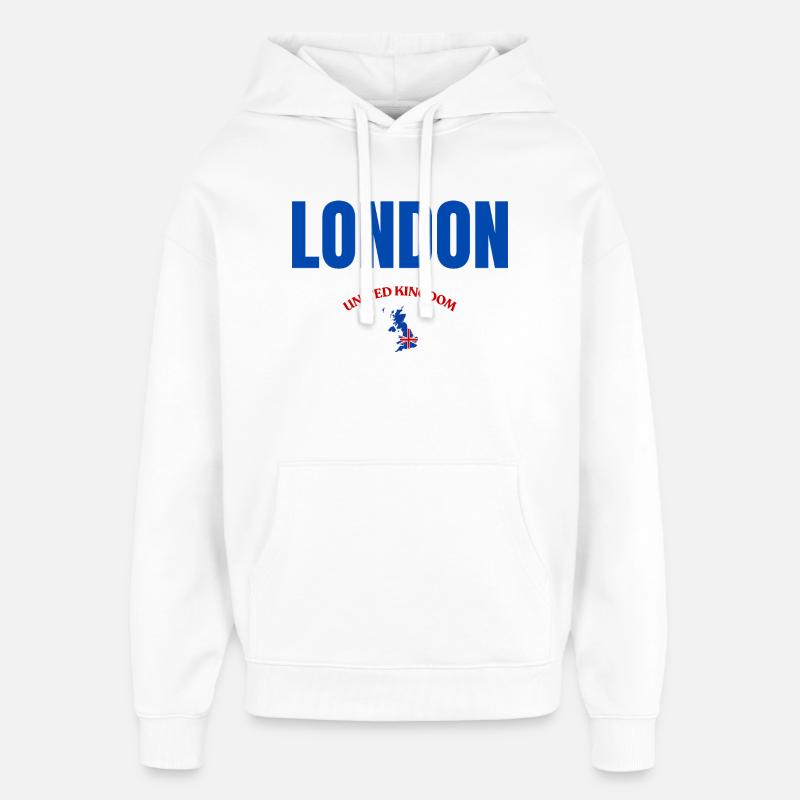Londres – Royaume-Uni Design urbain - Sweat à capuche unisexe Stanley/Stella Oversized - blanc