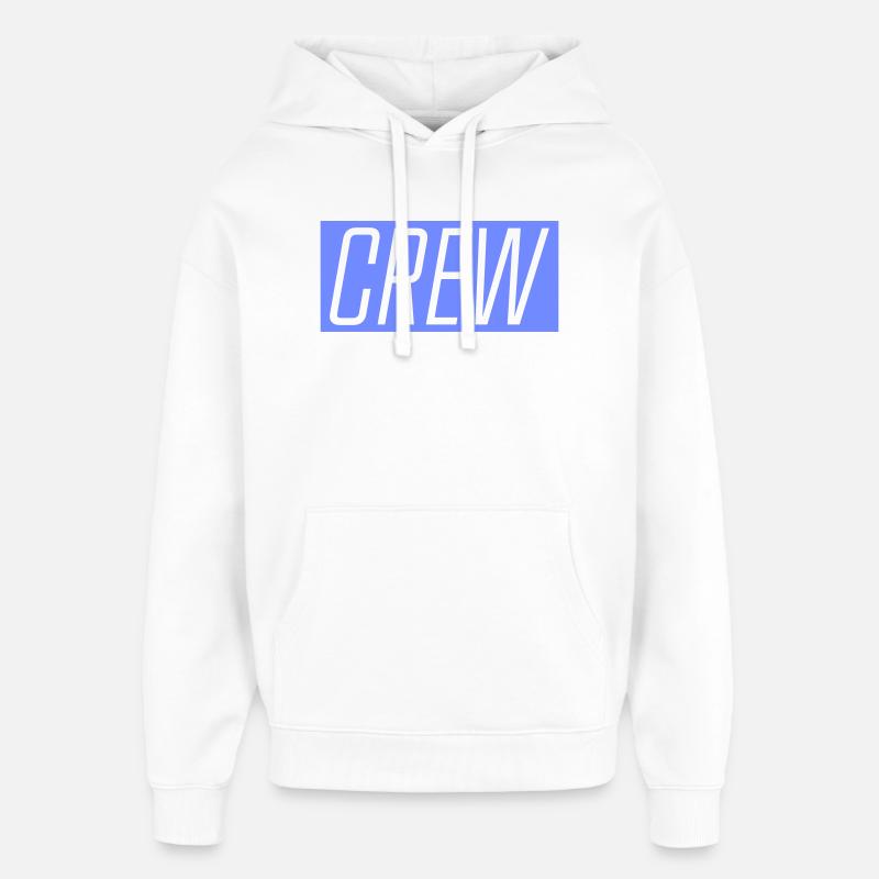 Logo bleu de l’équipe - Sweat à capuche unisexe Stanley/Stella Oversized - blanc