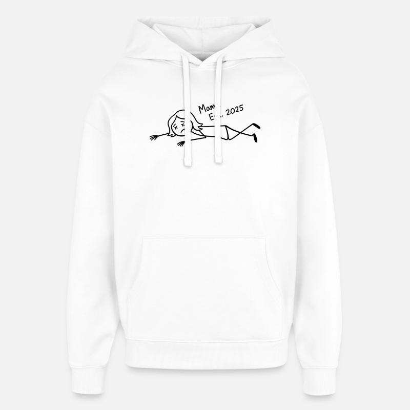 Design inclinable Mama Est 2025 - Sweat à capuche unisexe Stanley/Stella Oversized - blanc
