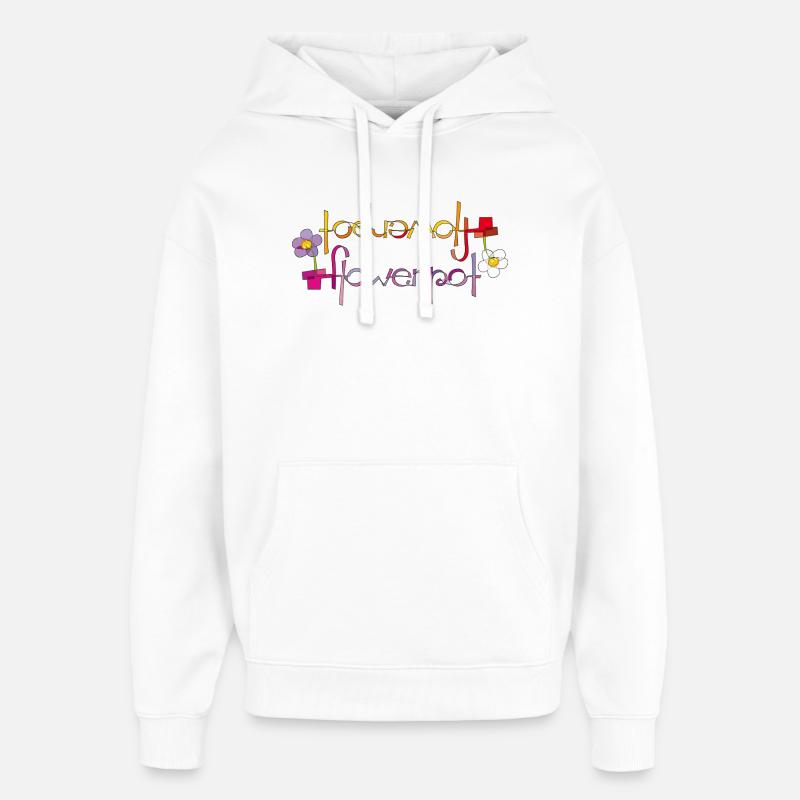 pot de fleur - Sweat à capuche unisexe Stanley/Stella Oversized - blanc