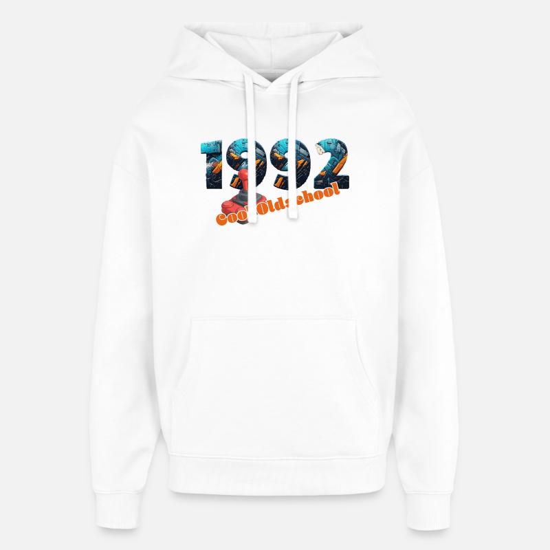 1992 – Transition numérique rétro - Sweat à capuche unisexe Stanley/Stella Oversized - blanc