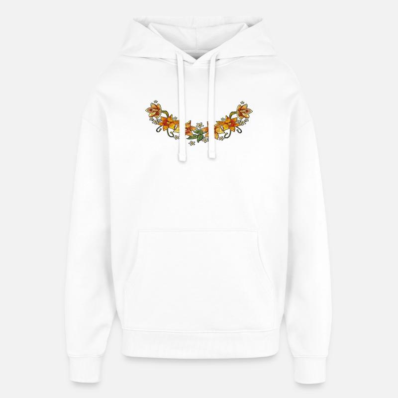 Vrille de fleur - Sweat à capuche unisexe Stanley/Stella Oversized - blanc
