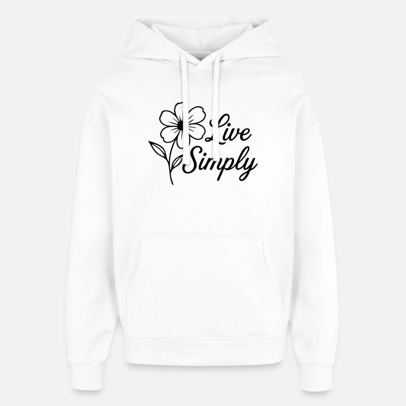 Vivre simplement - Sweat à capuche unisexe Stanley/Stella Oversized - blanc