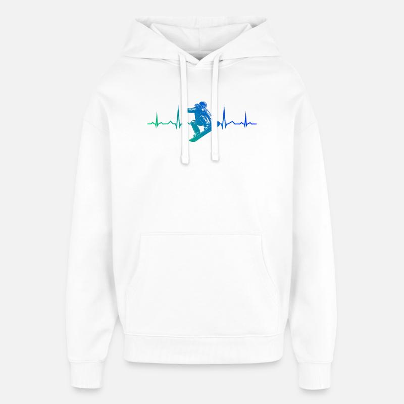 Compact snowboard design for snowboard - Oversized Unisex Hoodie by Stanley/Stella - white