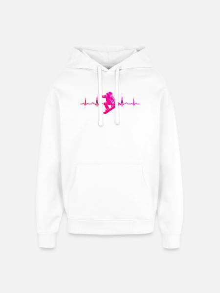 Klare Snowboard Botschaft - Oversized Unisex Hoodie von Stanley/Stella - Weiß