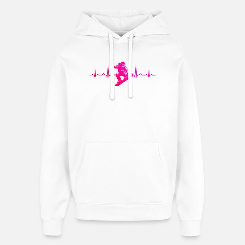 Message de snowboard clair - Sweat à capuche unisexe Stanley/Stella Oversized - blanc