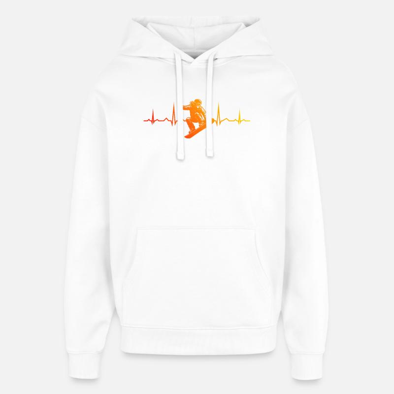 Snowboard motif with recognition value - Oversized Unisex Hoodie by Stanley/Stella - white