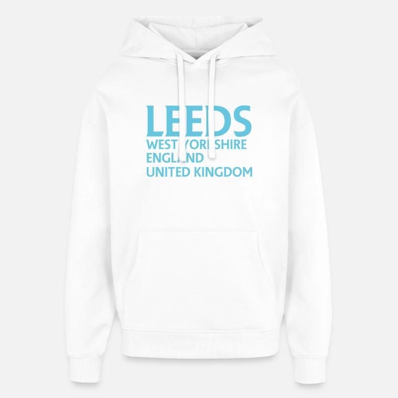 Leeds – Angleterre Conception des paroles - Sweat à capuche unisexe Stanley/Stella Oversized - blanc