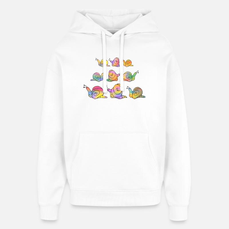 Escargots - Sweat à capuche unisexe Stanley/Stella Oversized - blanc