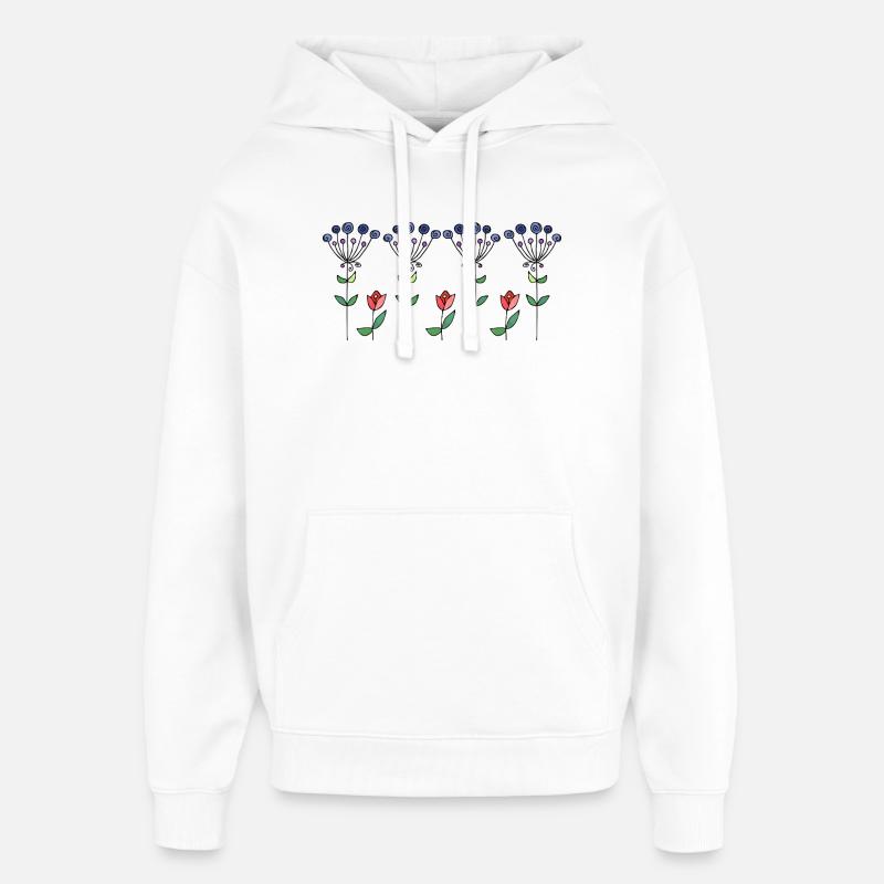 Fleur - Sweat à capuche unisexe Stanley/Stella Oversized - blanc