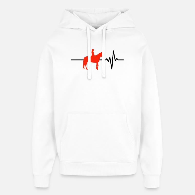 Heartbeat Riding – Cheval dans le sang - Sweat à capuche unisexe Stanley/Stella Oversized - blanc