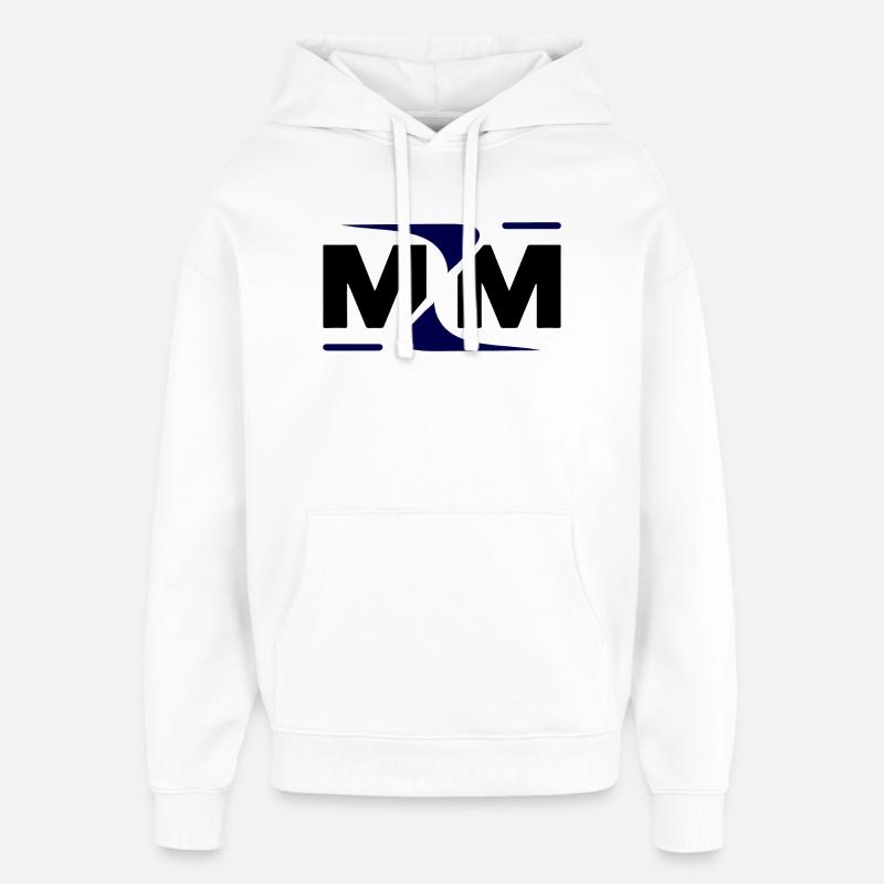 Monogramme MYM : Édition Bold Swoosh - Sweat à capuche unisexe Stanley/Stella Oversized - blanc