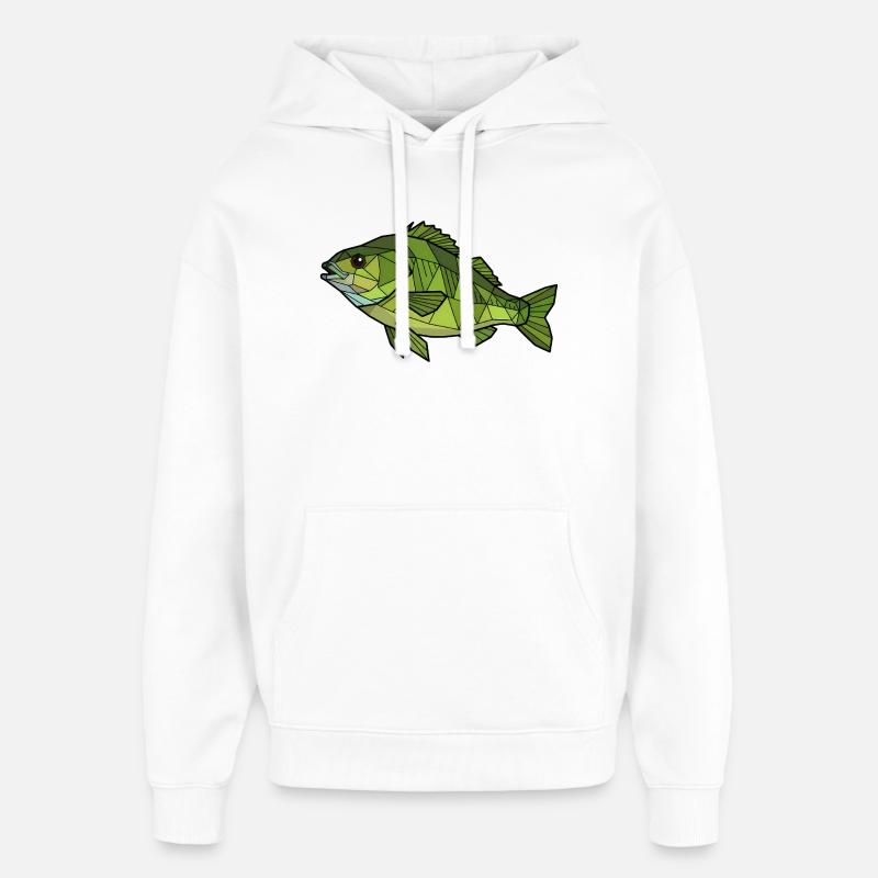 Perchoir géométrique Low Poly - Sweat à capuche unisexe Stanley/Stella Oversized - blanc