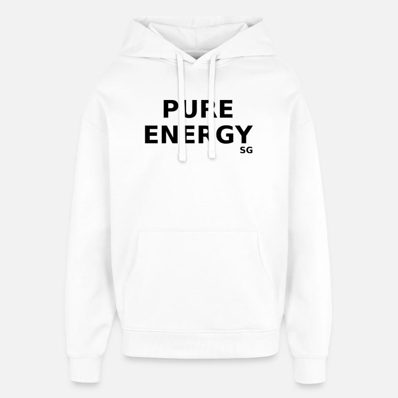 Énergie Pure SG noir et blanc - Sweat à capuche unisexe Stanley/Stella Oversized - blanc