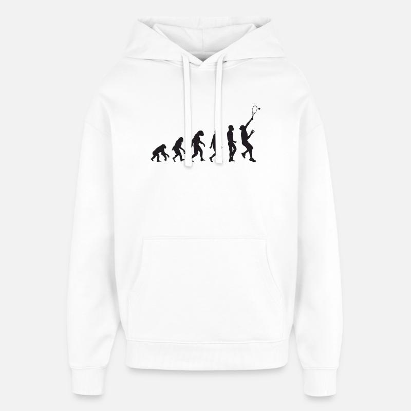 Évolution du tennis - Sweat à capuche unisexe Stanley/Stella Oversized - blanc