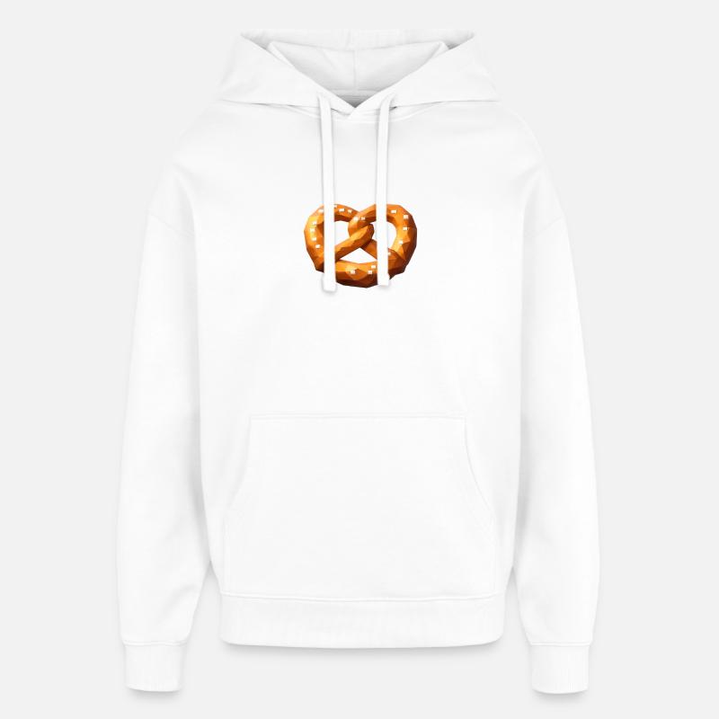 Low poly bretzel orange polygonal - Sweat à capuche unisexe Stanley/Stella Oversized - blanc